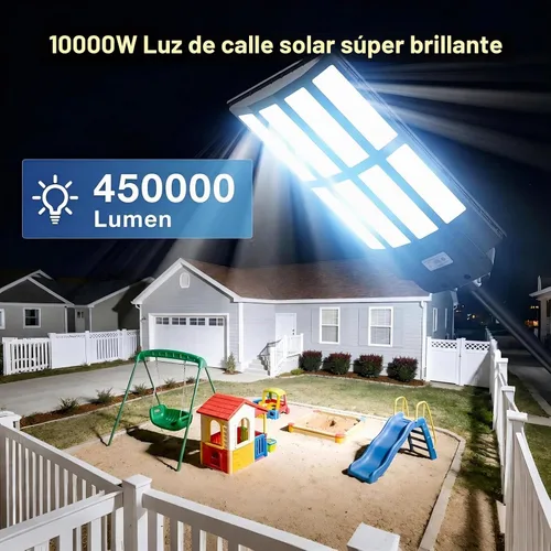 Vista 7 de OKPRO Luces de calle solares 10000W al aire libre, luces solares impermeables IP66