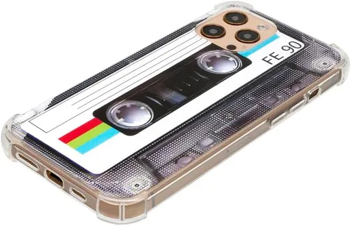 Vista 5 de FAteamll Funda para teléfono con acabado mate, cubierta trasera suave con esquinas reforzadas, TPU suave, carcasa de cinta de casete retro