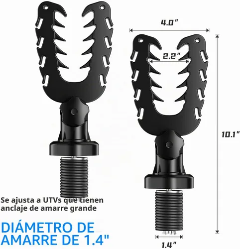 Vista 6 de KEMIMOTO Soporte para herramientas UTV, anclaje de amarre compatible con Polaris Ranger General, soporte para herramientas con amortiguadores