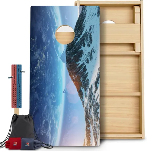 Vista 22 de CornholeGamesUSA Pro - Juego de tablas de Cornhole Fabricado en Estados Unidos Abedul báltico 3/4 Sin rebote Patas triples gruesas Dos 132