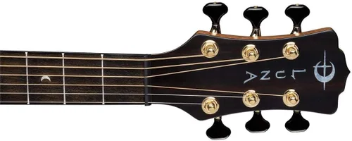 Vista 6 de Luna Grabadora de arte toda guitarra DREADNOUGHT de madera maciza de 6 cuerdas, 21 trastes, cuello en forma de C, RO