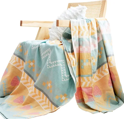 Vista 18 de MEJU Manta ligera de muselina marrón para perros, cachorros, para niños, para cama, sofá, 100% algodón peinado, de 3 capas, suave y cálida