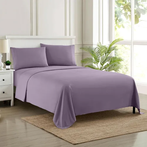 Vista 67 de Juego de sábanas extrasuaves de tamaño individual, ropa de cama transpirable y lujosa con correas elásticas integradas para las esquinas, colección