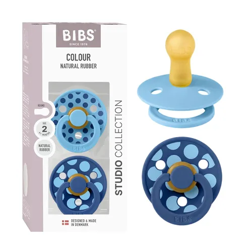 Vista 14 de BIBS Chupete de lunares de color, 0-6 meses, paquete de 2, flor y manzana Blossom / Candy Apple