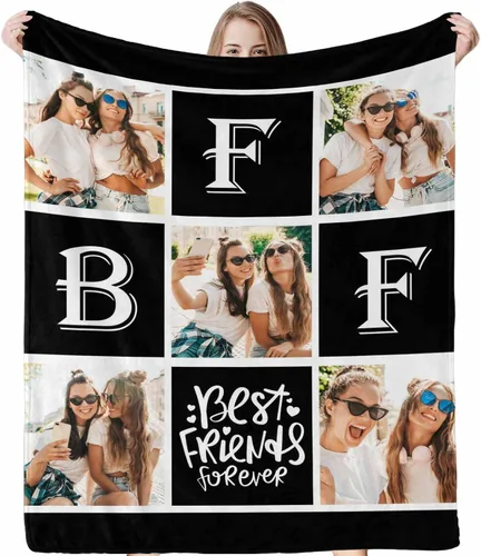 Vista 10 de InterestPrint Regalos para hermanas de hermana manta con collage de fotos, mantas de fotos personalizadas para hermanas, mejores amigas, mujeres