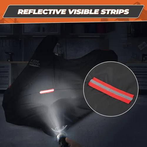 Vista 2 de KEMIMOTO Funda Completa Compatible con Can-Am Spyder RT/RT Limited 2010-2019 Funda con Tiras Reflectantes A Prueba de Polvo, Resistente al Agua