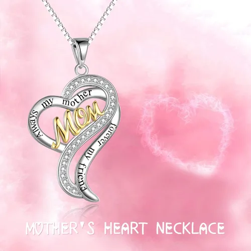 Vista 6 de Poplyke - Collar de plata de ley para mamá, abuela, hermana, hija, amiga, para mujeres, adolescentes y niñas