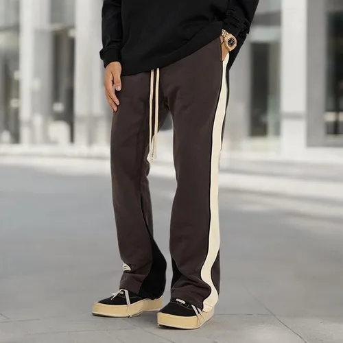 Vista 47 de Pantalones deportivos de gamuza sintética para mujer, pantalones de baile acampanados para hombre