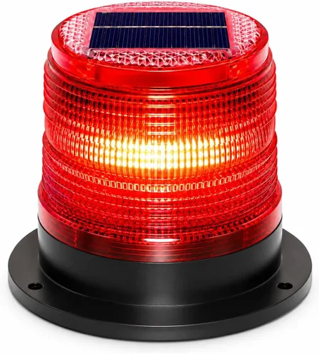 Vista 11 de Luz Estroboscópica Solar de Advertencia de Seguridad Intermitente/Luz Estroboscópica de Techo, con Base Magnética Fuerte Impermeable para 4 piezas