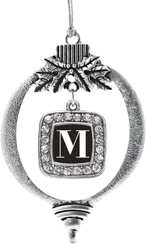Vista 120 de Inspired Silver - Adorno con dije de reina de rodillo - Adornos navideños cuadrados de plata con joyas de circonita cúbica