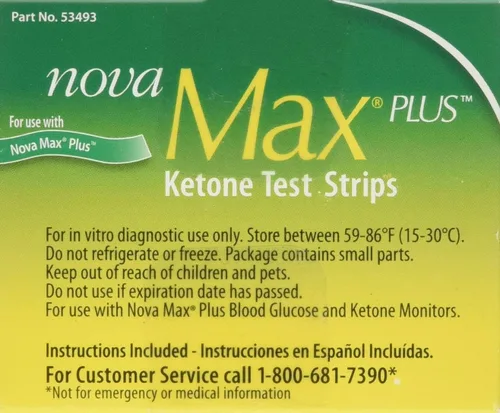 Vista 3 de Nova Max Tiras reactivas de cetona Plus - Caja de 10