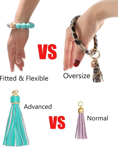 Vista 5 de BVGA Pulsera llavero de pulsera de silicona para mujer