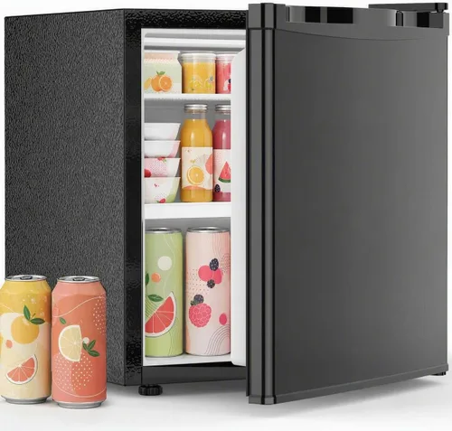 Vista 9 de COWSAR Mini refrigerador de 3.2 pies cúbicos con congelador, refrigerador compacto independiente con puerta reversible y termostato de 7 Negro