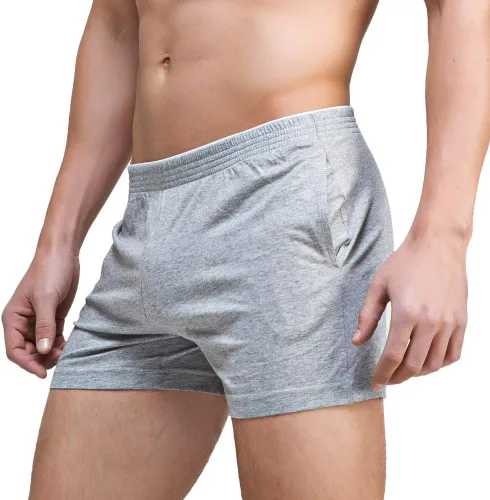 Vista 3 de Rexcyril Pantalones cortos de algodón para hombre, para correr, entrenamiento, gimnasio, descanso, dormir