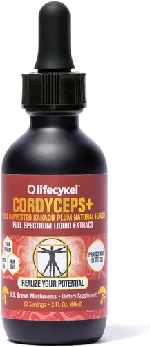 Vista 8 de Life Cykel Cordyceps - Extracto de hongo con ciruela Kakadu, apoyo de energía, resistencia y vitalidad, suplemento natural para el envejecimiento