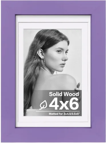 Vista 26 de Egofine - Portarretratos de 4 x 6 pulgadas, de madera maciza con plexiglás, para fotos de 3.5 x 5 con paspartú o de 4 x 6 sin paspartú, para colocar