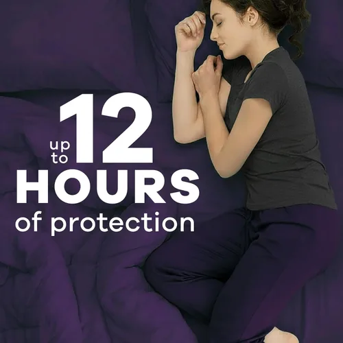 Vista 7 de Always Radiant Toallas Femeninas para Mujeres, Toallas Flexfoam con Alas, Tamaño 5, Absorción Extra Fuerte para la Noche, Ligeramente Perfumadas, 26