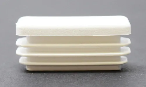 Vista 3 de Tapa rectangular blanca de plástico de 1/2 x 1-1/2 pulgadas, tapón de acabado, tapa de extremo de tubo de tubo, universal para silla duradera (2)