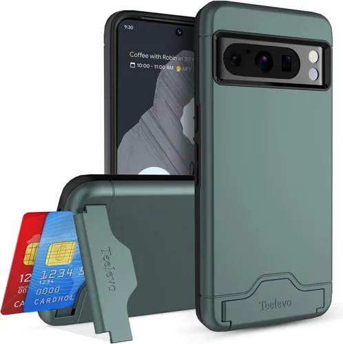 Vista 18 de Funda tipo cartera para Google Pixel 7a, funda de doble capa con ranura para tarjeta y soporte para Google Pixel 7a - Púrpura