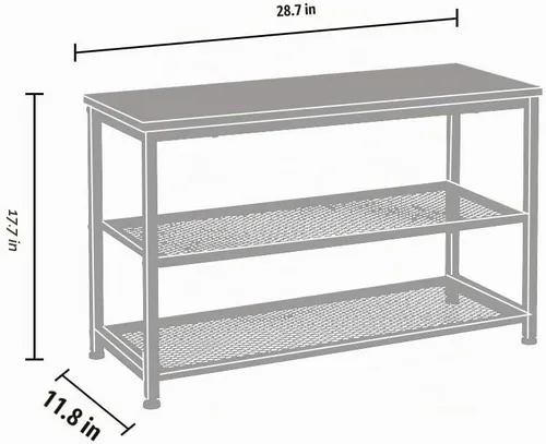 Vista 3 de Banco de zapatos, zapatero de madera de 3 niveles, estantes de colocación con asiento para entrada, sala de estar y pasillo