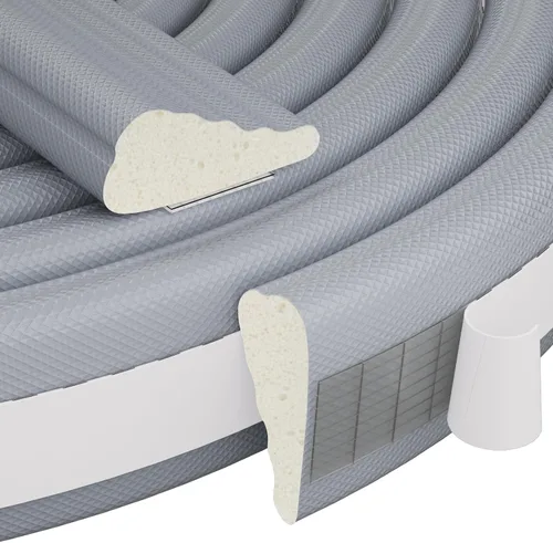 Vista 11 de 2 piezas de burletes para puertas en forma de cuña de 196", aislamiento para ventanas y puertas, tira de espuma aislante autoadhesiva anticolisión