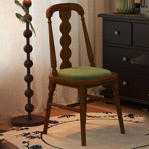 Vista 10 de Sillas de cocina tapizadas de madera maciza, sillas de comedor con marco de madera de fresno, silla de sala de estar para comedor, estudio, sala