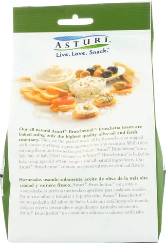 Vista 3 de Asturi Bruschettini de Romero y Aceite de Oliva (10 x 4.23oz)