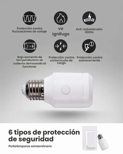 Vista 8 de Zoiinet Enchufe de bombilla de control remoto de 500 W, interruptor de luz inalámbrico para lámpara de cadena de tracción, soporte de base