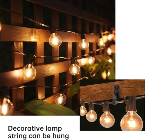 Vista 2 de Ganchos para colgar luces, ganchos de tornillo para luces colgantes, clips LED, acero inoxidable, negro, paquete de 20