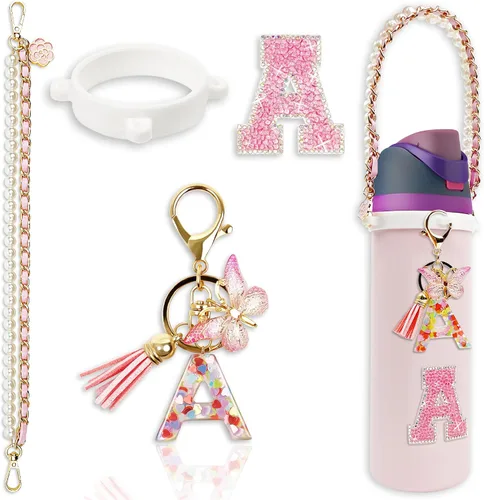 Vista 70 de Letter Handle Strap Accessories with Cute Initial Charm Compatible with Owala Water Bottle 24oz 32oz 40oz Owala Kids
