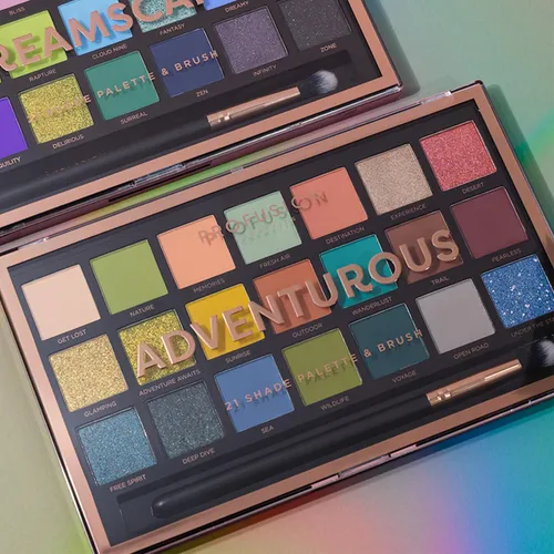 Vista 6 de Profusion Cosmetics Paleta de sombras de ojos de 21 tonos con pincel, mate mezclable, brillante y tonos metálicos en tonos neutros llamativos