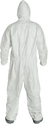 Vista 7 de DuPont Tyvek 400 TY122S Buzo de seguridad desechable, con protector de botas, XL, paquete de 25