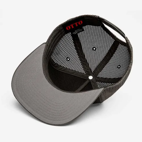 Vista 4 de Otto - Gorra de malla personalizada con cierre de espalda con texto bordado en la parte trasera de tu propio texto con billetes planos, gorras
