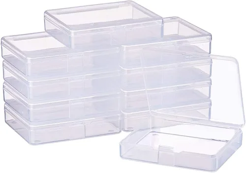 Vista 17 de BENECREAT Paquete de 24 contenedores cuadrados de plástico transparente de 1.38 x 1.38 x 0.7 pulgadas, con tapa para artículos, tapones