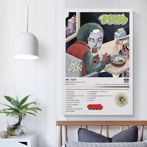 Vista 5 de BATWHO MF DOOM - Póster en lienzo sin marco: 12 x 18 pulgadas (11.8 x 17.7 in)