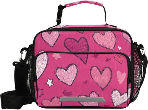 Vista 29 de Vangogh - Lonchera para niños con diseño de noche estrellada, organizador de doble aislamiento, impermeable y reutilizable, bolsa de comida