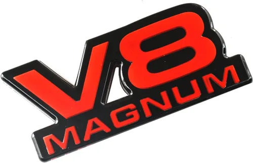 Vista 4 de 2 piezas de emblemas V8 Magnum para guardabarros de puerta con placa de identificación 3D, adhesivos de logotipo para 1500 Van, compatibles