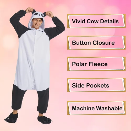 Vista 2 de NEWCOSPLAY Unisex Animal Onesie Adult Plush One Piece Pajamas Cosplay Costume