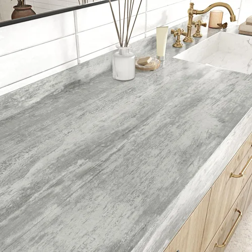 Vista 3 de WESTICK Papel de contacto de madera gris para encimeras, papel tapiz de madera gris, autoadhesivo, impermeable, papel de contacto de grano de madera