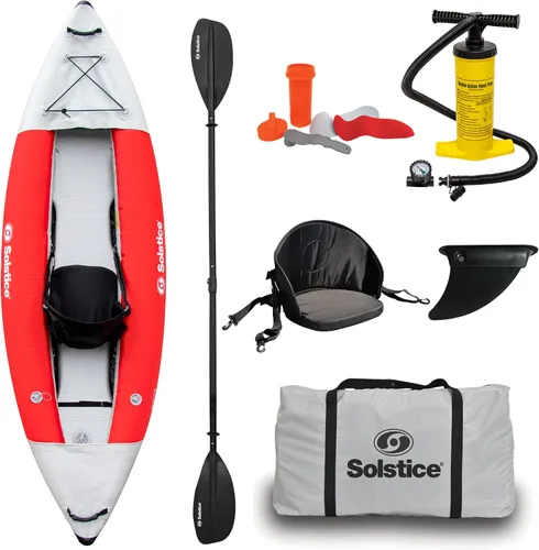 Vista 8 de SOLSTICE Flare - Bote inflable de pesca para 1 a 2 personas para adultos y niños de 12 pies 6 pulgadas x 37 pulgadas 2 asientos de cubo ajustables