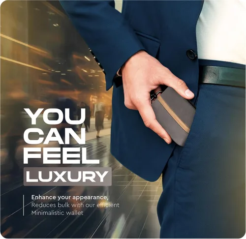Vista 7 de Cartera para hombre Cartera delgada de piel auténtica con RFID Regalo para hombres empaquetado en elegante caja de regalo