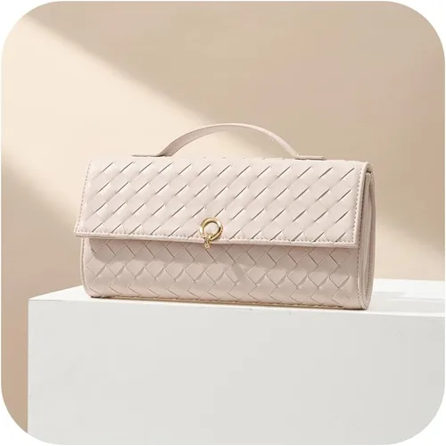 Vista 9 de CHUNLI Bolsos de mano tejidos elegantes para mujer, bolsos cruzados de diseñador con asa superior, bolso formal de piel sintética de noche