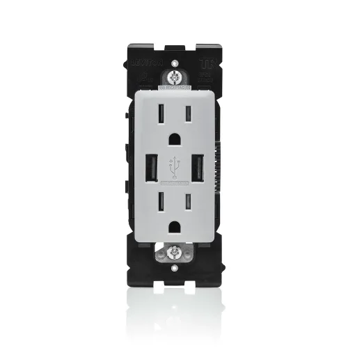 Vista 10 de Leviton RUAA1-CA Renu Cargador USB/toma dúplex resistente a manipulaciones, 15A-125VAC, Café Latte