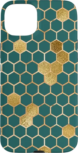 Vista 9 de Bees Honeycomb Pattern Print Honey Hexagon Bees Hive - Green Case for iPhone 17