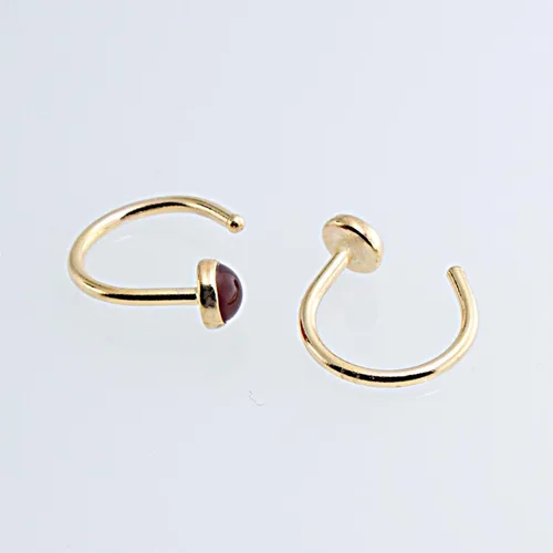 Vista 51 de Half Huggie Gold Hoop Earrings for Girls Women Tiny Cartilage Birthstone Stud Piercing Earring Hypoallergenic Earring Screw Back Dainty Hug Hoops