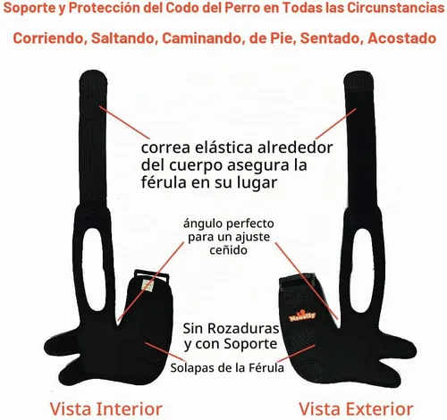 Vista 4 de NeoAlly Codera Protectora para Perros con Almohadillas para Soporte de Codo y Hombro Canino, Higroma de Codo, Displasia, Osteoartritis, Callos