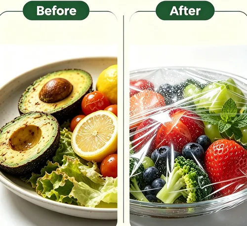 Vista 6 de Cubiertas elásticas desechables para alimentos, envoltura elástica