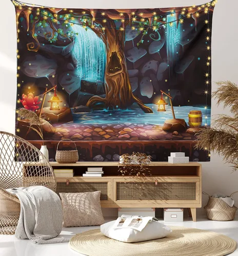 Vista 19 de Lunarable Tapiz azul, piscina temática de competición deportiva con carriles imagen de pictograma acuático, decoración de tela para colgar