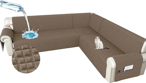 Vista 29 de Arfntevss Fundas impermeables para sofá modular en forma de L, lavable, de terciopelo, para sofá seccional, antideslizante, fundas de esquina