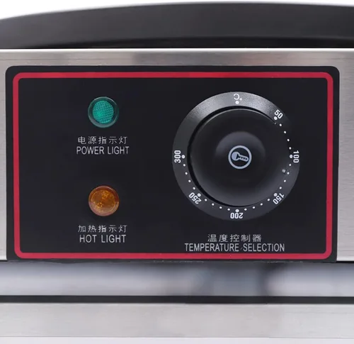 Vista 6 de Máquina eléctrica comercial para crepas de 33 pulgadas con temperatura ajustable, máquina de panqueques de acero inoxidable, máquina de panqueques